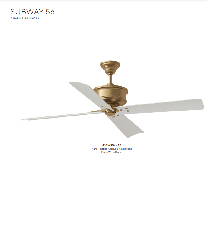 Visual Comfort Subway 56" Indoor/Outdoor DC Ceiling Fan with Remote