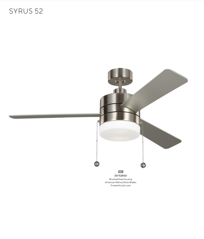 Generation Lighting Syrus 52'' Pull Chain Ceiling Fan with LED