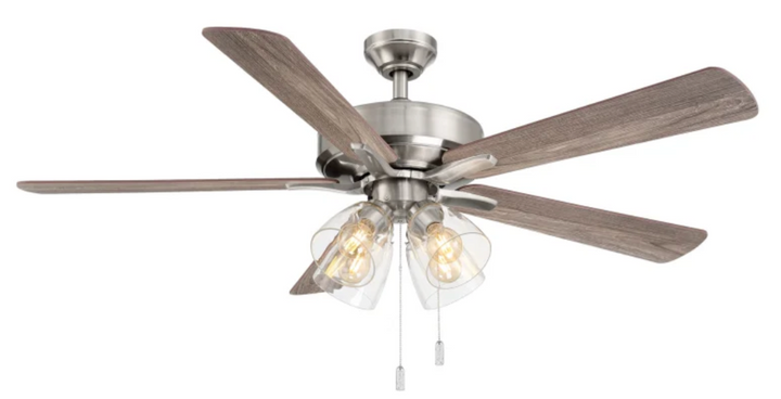 Wind River Pecos 52" Pull Chain Ceiling Fan with 24W LED with Edison Bulbs