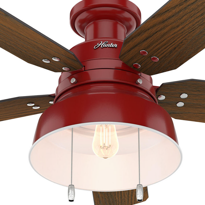 Hunter Fan Mill Valley 52" Indoor/Outdoor Flushmount Pull Chain Ceiling Fan with 5W LED