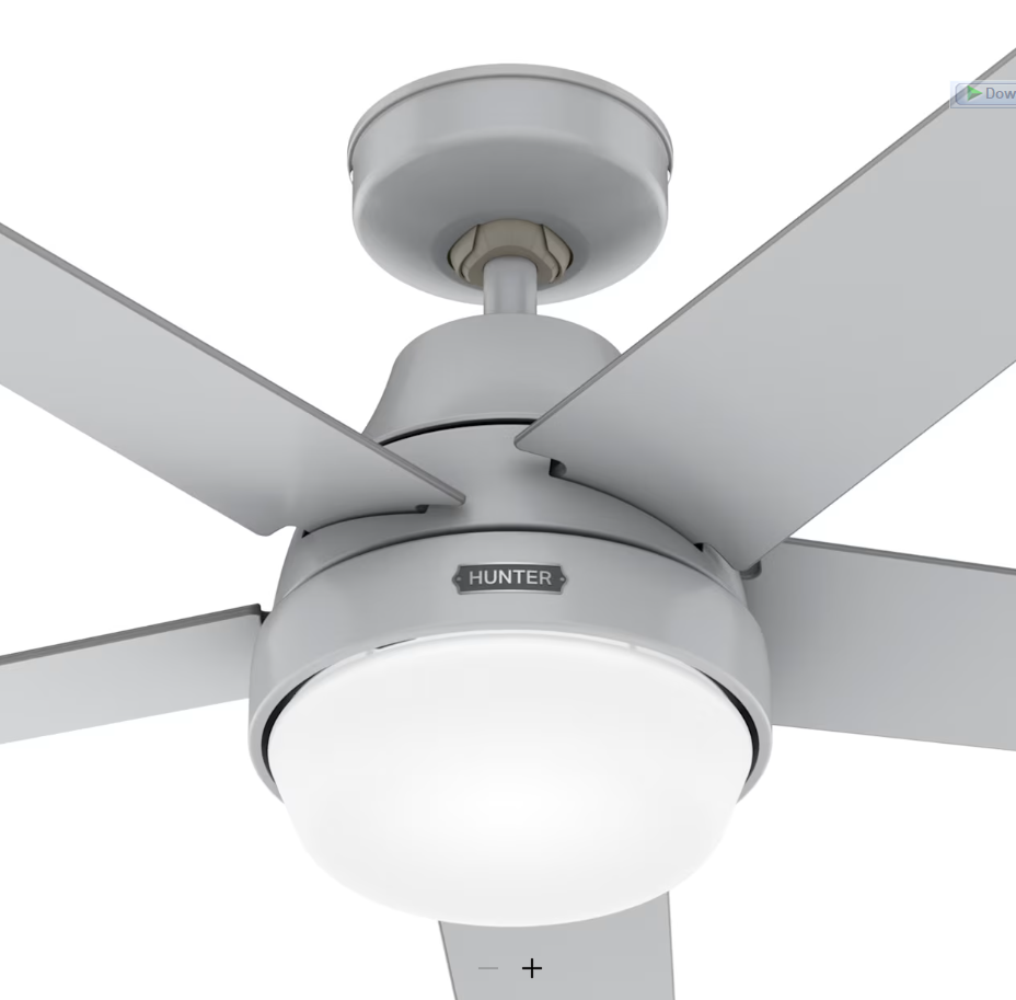 Hunter Fan Aerodyne 52" Smart Ceiling Fan with 18W LED and Remote