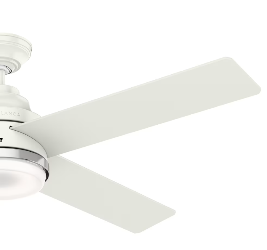 Casablanca Daphne 54" Indoor Ceiling Fan with 16W LED and Wall Control in Fresh White