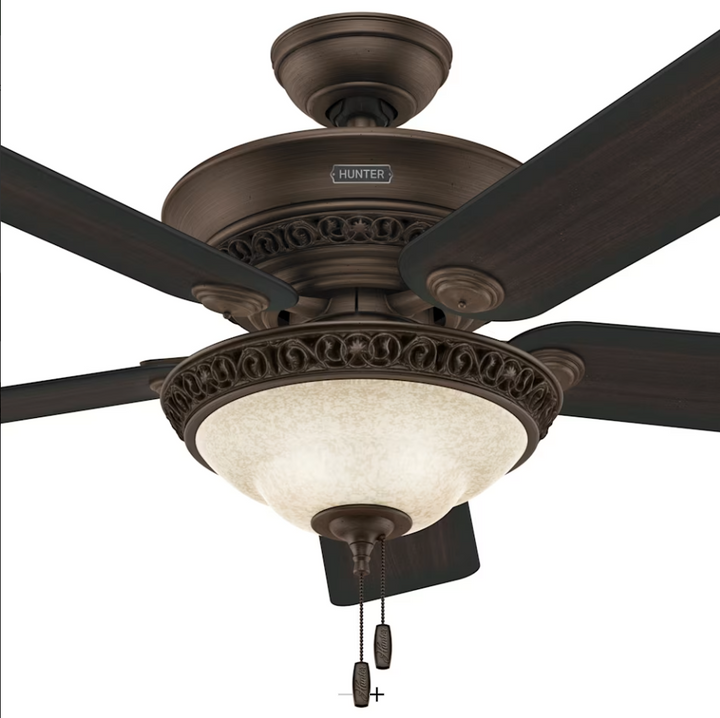 Hunter Fan Italian Countryside 52" Indoor Pull Chain Ceiling Fan with 6.5W LED in P.A Cocoa