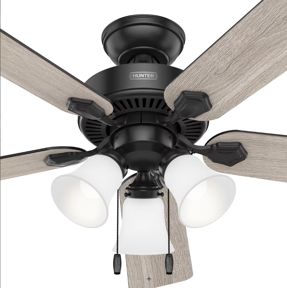 Hunter Fan Swanson 52" Indoor Pull Chain Ceiling Fan with 3 lights 19.5W LED