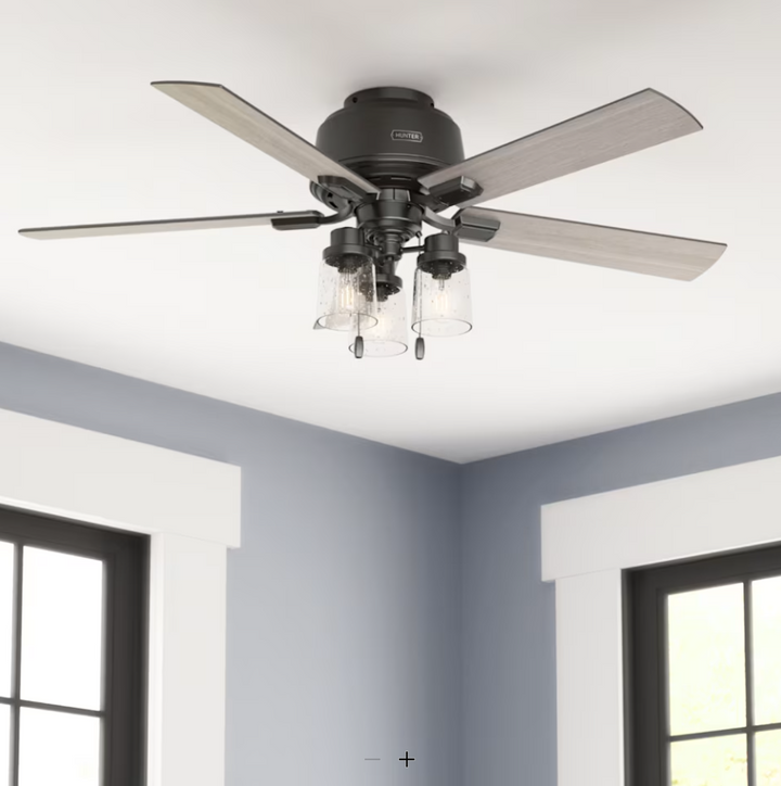 Hunter Fan Hartland Flushmount Pull Chain Ceiling Fan with 10W LED