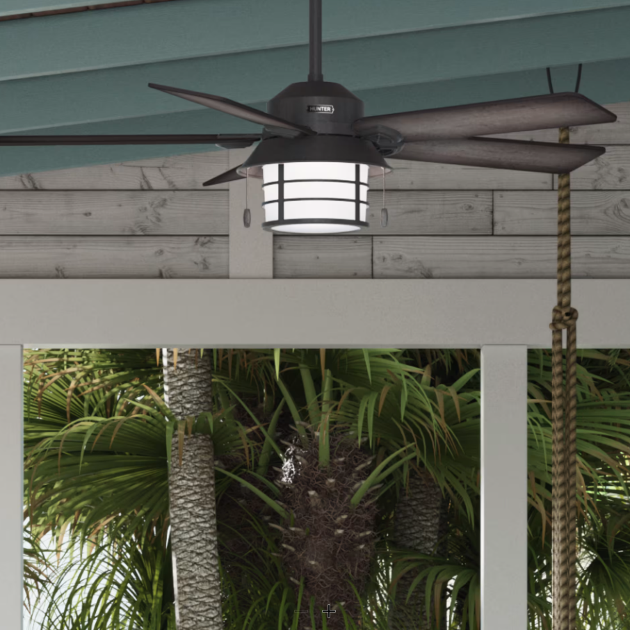 Hunter Fan Key Biscayne Outdoor Pull Chain Ceiling Fan with 9.8W LED