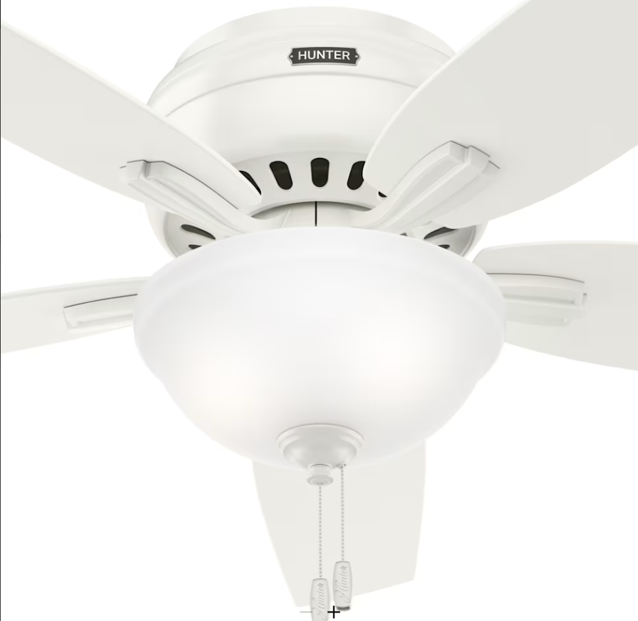 Hunter Fan Newsome Flushmount Pull Chain Ceiling Fan with 18W LED