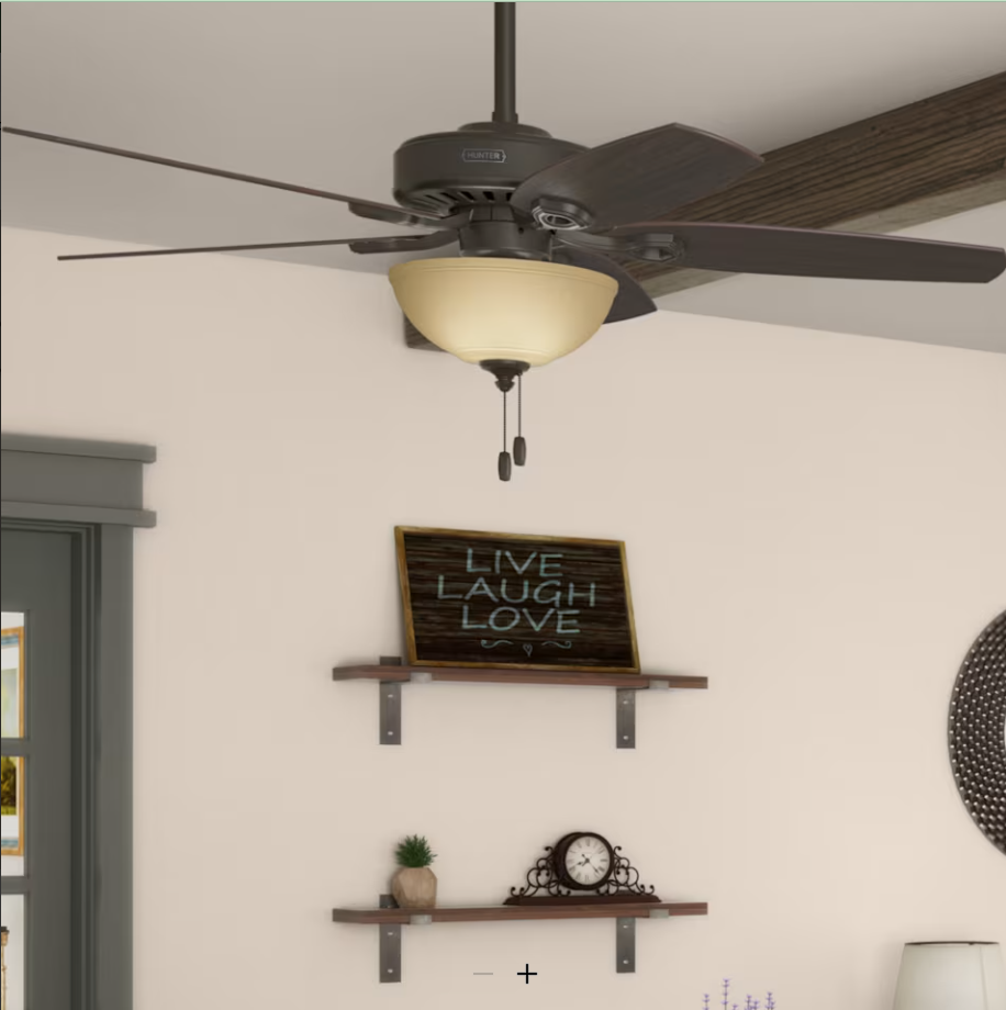 Hunter Fan Builder Deluxe 52" Indoor Pull Chain Ceiling Fan with 9W LED