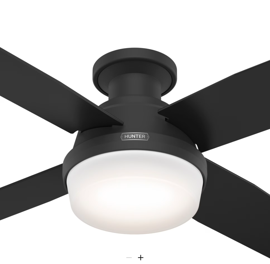 Hunter Fan Dempsey 52" Flushmount Ceiling Fan with 18W LED and Remote