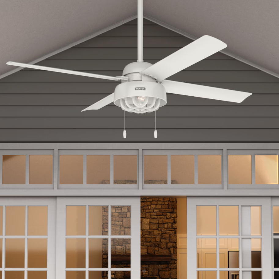 Hunter Fan Spring Mill 52" Outdoor Pull Chain Ceiling Fan with 7W LED