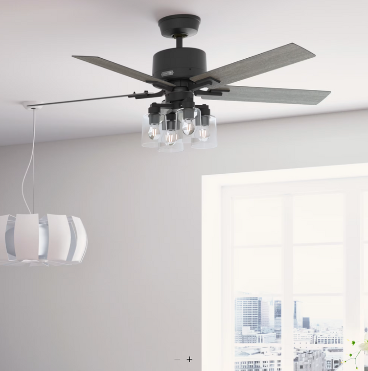 Hunter Fan Techne 52" Smart Indoor Ceiling Fan with 18.8W LED and Remote