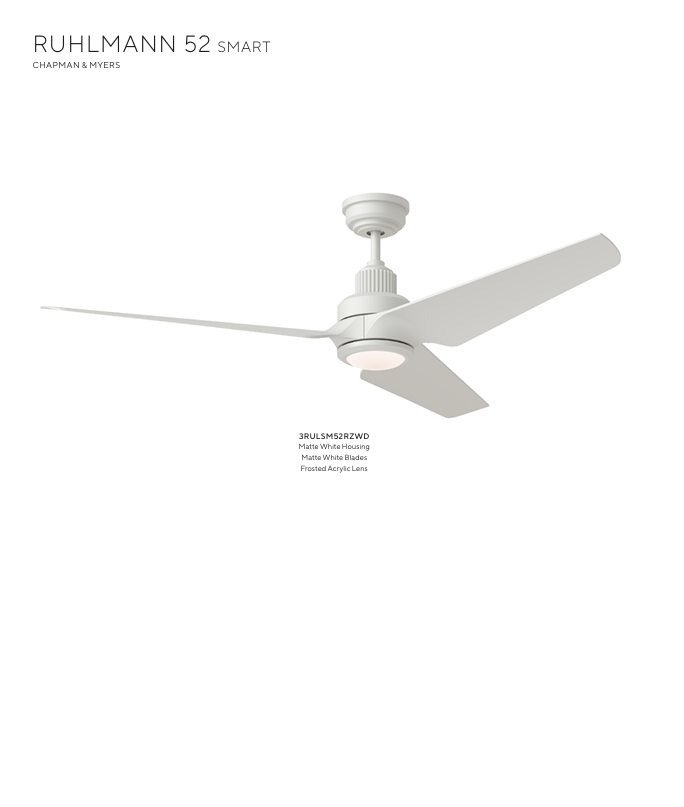 Visual Comfort Ruhlmann 52" Smart Indoor/Outdoor DC Ceiling Fan with 20W LED and Remote