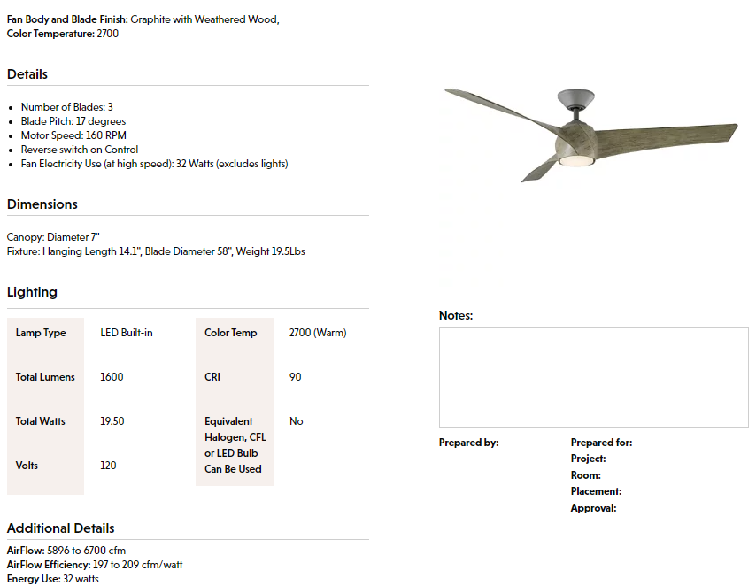 Modern Forms Fan Twirl 58" Smart Outdoor DC Ceiling Fan with 19.5W CCT LED and Remote