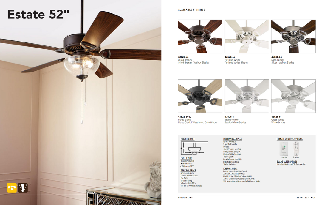 Quorum Estate 52" Indoor Ceiling Fan