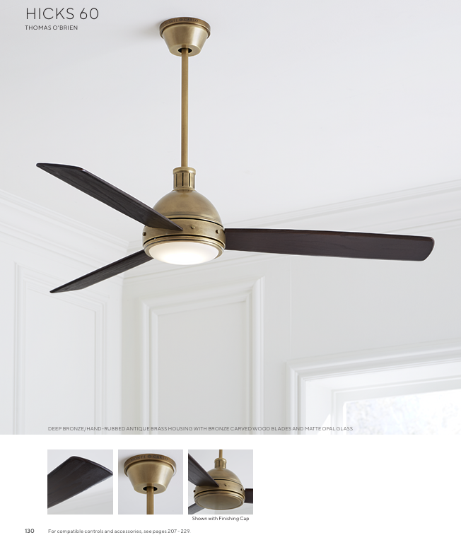 Visual Comfort Hicks 60" DC Ceiling Fan with 20W LED Light and Remote