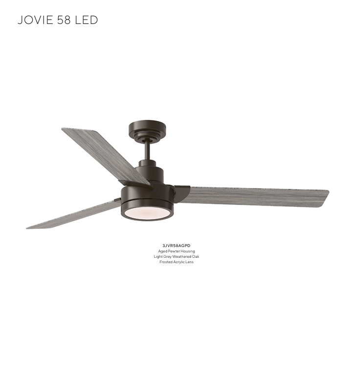 Generation Lighting Jovie 58" Outdoor DC Ceiling Fan with 18W LED and Remote