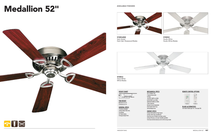 Quorum Medallion 52" Flushmount Indoor Pull Chain Ceiling Fan