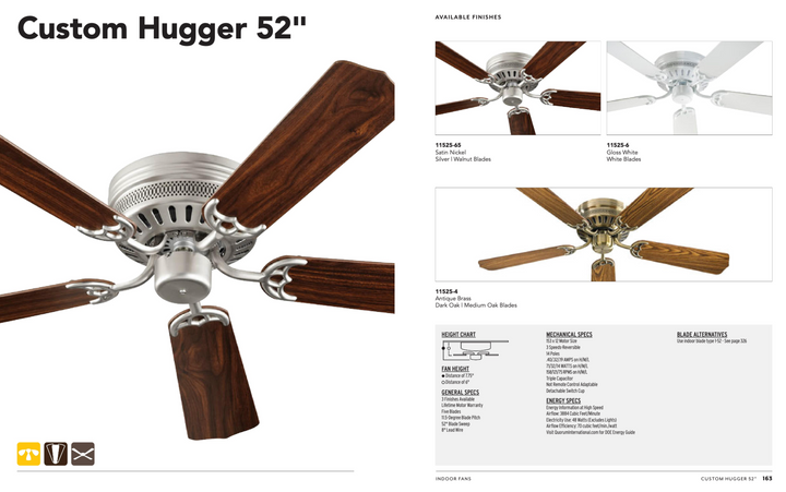 Quorum Custom Hugger 52" Pull Chain Ceiling Fan