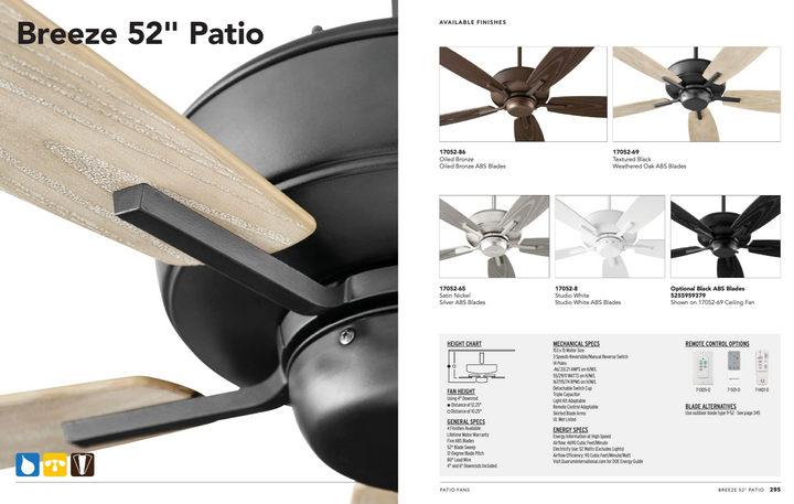 Quorum Breeze 52" Outdoor Pull Chain Patio Ceiling Fan