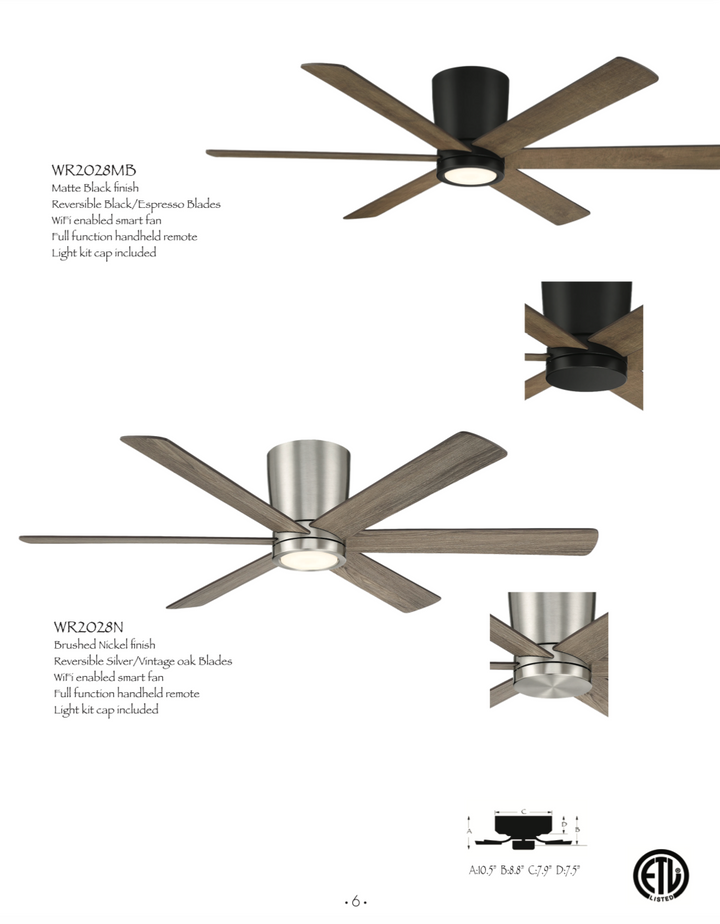 Wind River Coldwater 52" Smart Indoor/Outdoor 17W LED Hugger Ceiling Fan with Remote