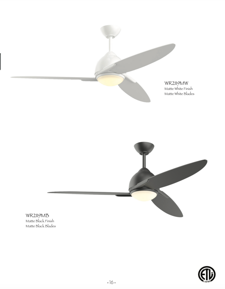 Wind River Atlas 52" Ceiling Fan with CCT 14W LED and remote