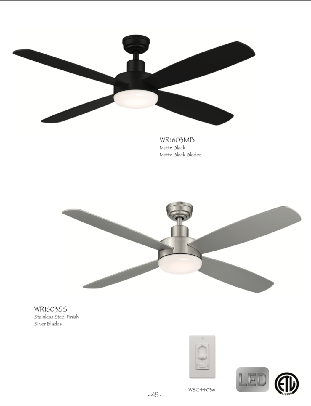 Wind River Aeris Job Fan 52" Ceiling Fan with 17W LED and Wall Control