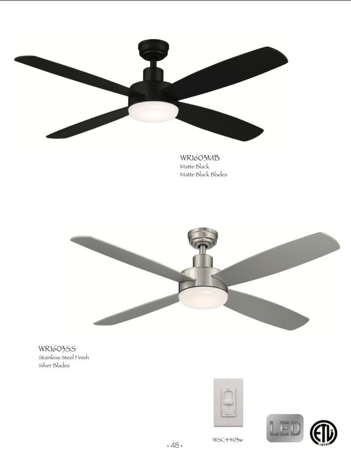 Wind River Aeris Job Fan 52" Ceiling Fan with 17W LED and Wall Control