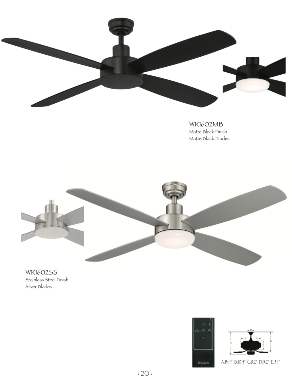 Wind River Aeris 52" Ceiling Fan CCT 17W LED with Remote