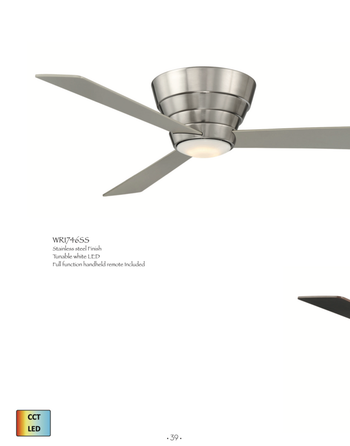 Wind River Niva 54" Flushmount Ceiling Fan with CCT 17W LED and Remote