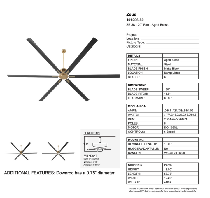 Quorum Zeus Smart Indoor/Outdoor LED Patio Fan