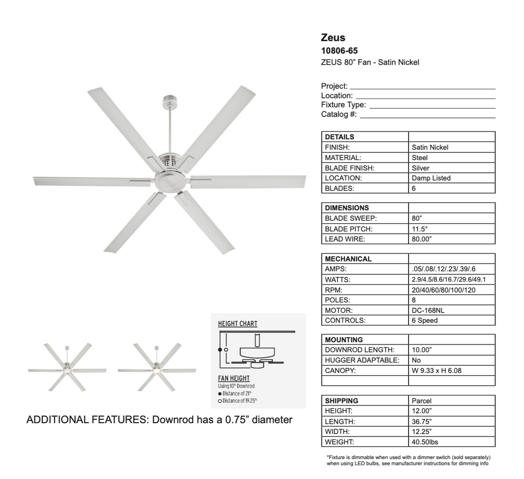 Quorum Zeus Smart Indoor/Outdoor LED Patio Fan