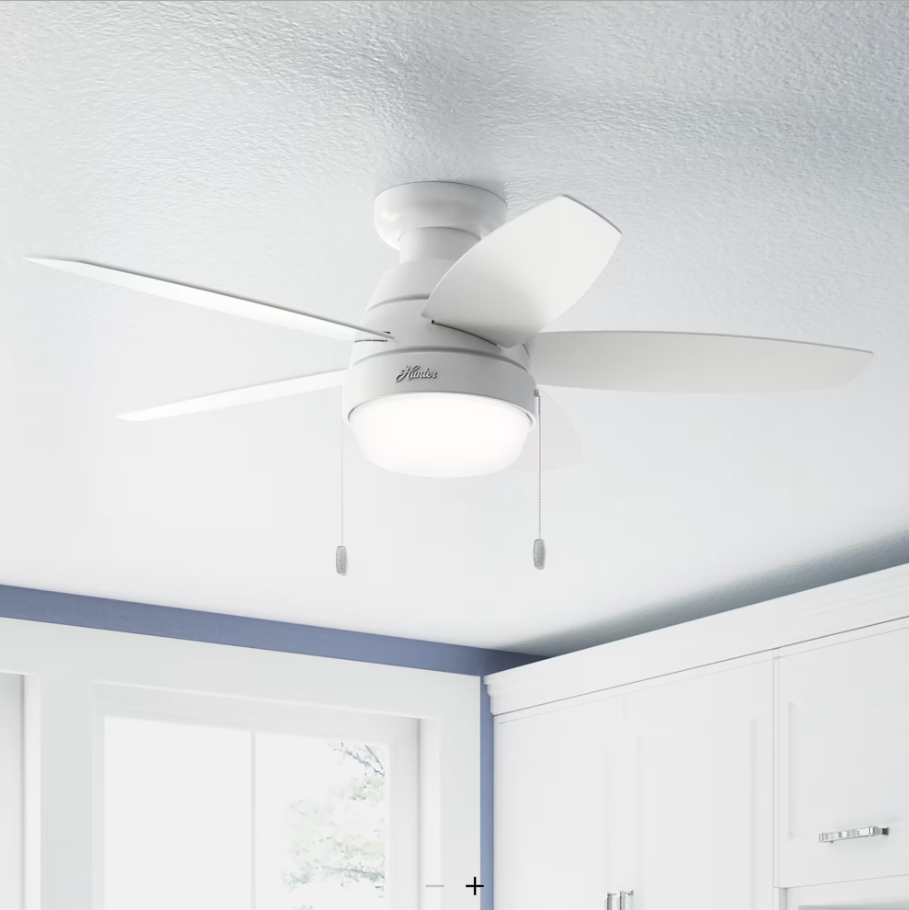 Hunter Fan Lilliana Flushmount Pull Chain Ceiling Fan with 14W LED