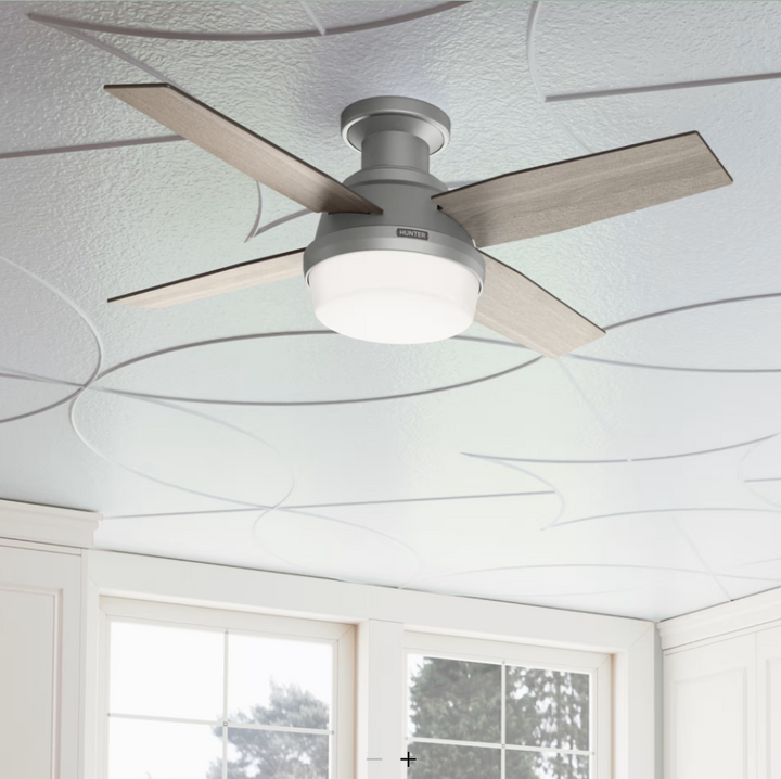 Hunter Fan Dempsey 44" Flushmount Ceiling Fan with 19W LED and Remote