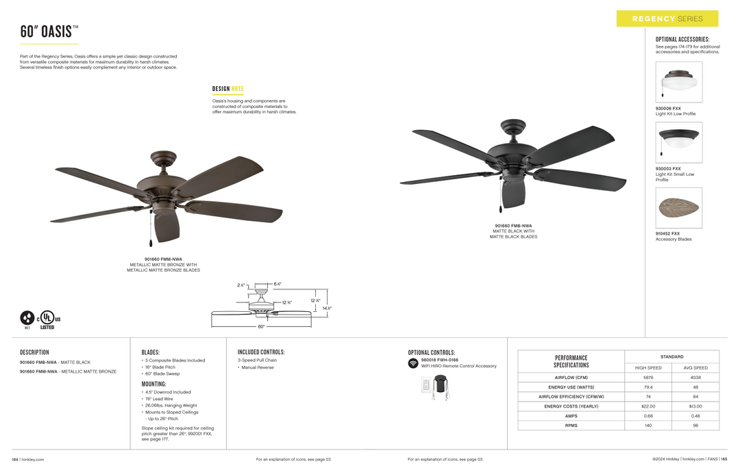 Hinkley Fan Oasis Outdoor Pull Chain Ceiling Fan