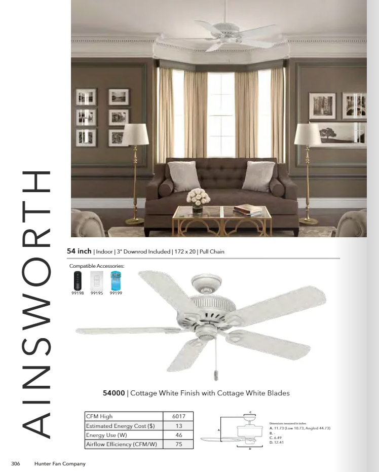 Casablanca Ainsworth 54" Indoor Pull Chain Ceiling Fan