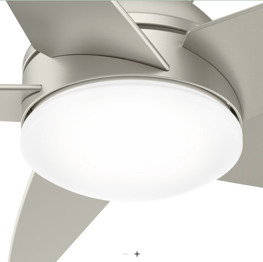 Casablanca Isotope 44" Indoor Flushmoutn Ceiling Fan with 18W LED and Wall Control