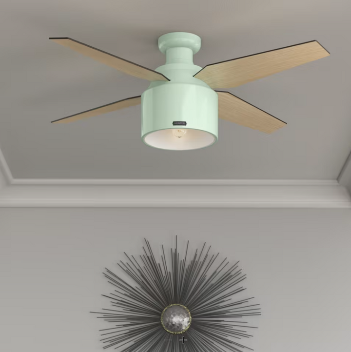 Hunter Fan Cranbrook 52" Mid Century Modern Flushmount Ceiling Fan with 5W LED and Remote