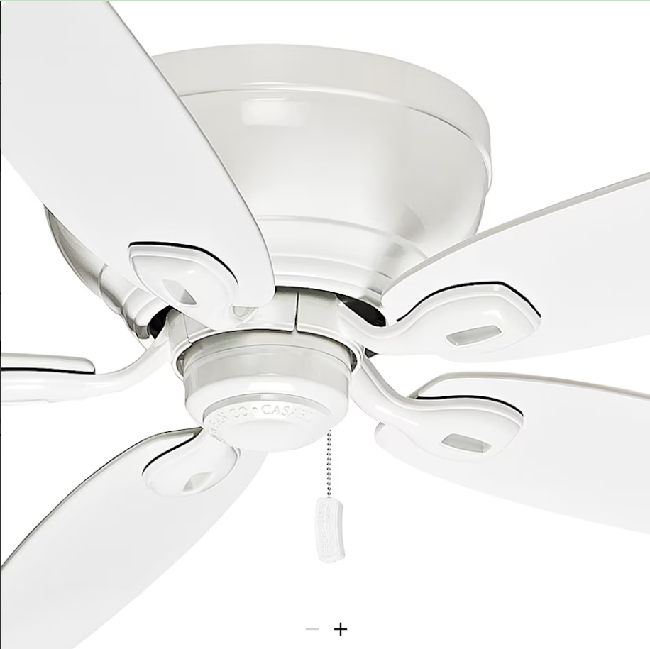 Casablanca Durant 54" Indoor Flushmount Pull Chain Ceiling Fan in Snow White