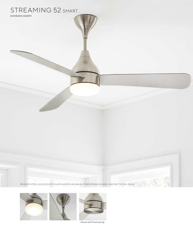 Visual Comfort Streaming Smart Indoor/Outdoor DC Ceiling Fan with 20W LED and Remote