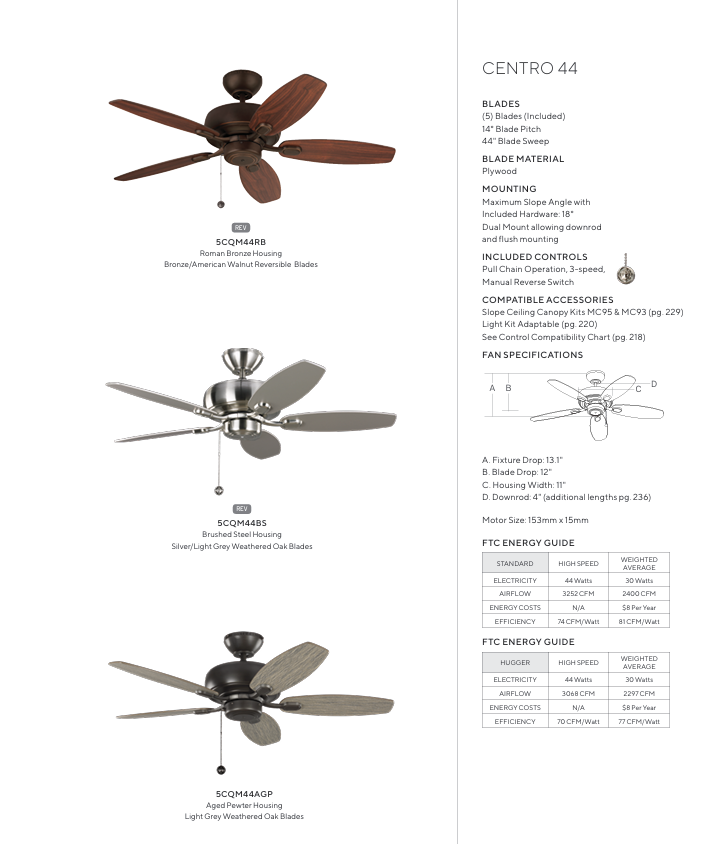 Generation Lighting Centro Pull Chain Ceiling Fan