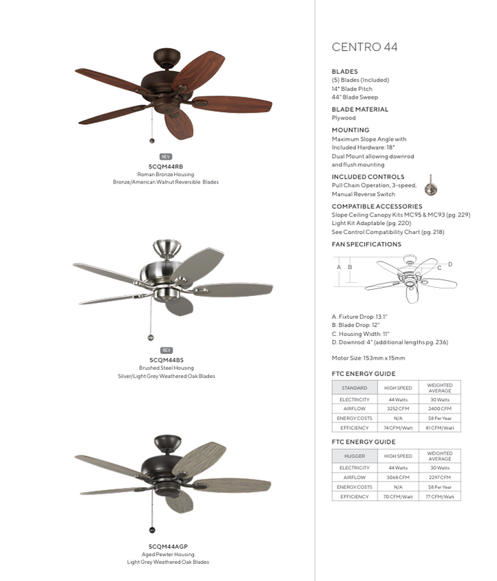 Generation Lighting Centro Pull Chain Ceiling Fan