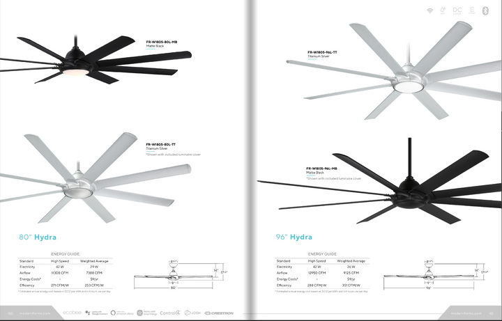 Modern Forms Fan Hydra Smart Outdoor DC Ceiling Fan with 23.5W CCT LED and Remote