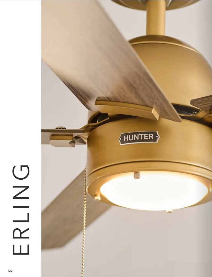 Hunter Fan Erling Pull Chain Ceiling Fan with 18W LED