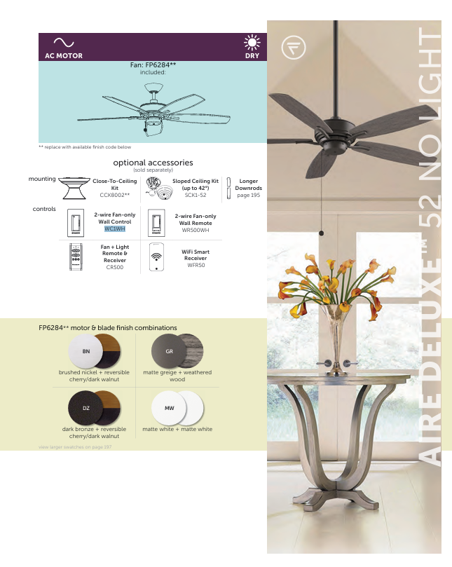 Fanimation Aire Deluxe 52" Pull Chain Ceiling Fan