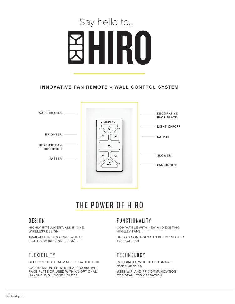 Hinkley Fan Eli 22" Fandelier with 21W LED and Hiro Control