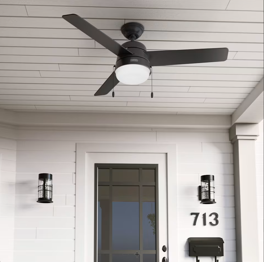 Hunter Fan Aker 52" Indoor/Outdoor Pull Chain Ceiling Fan with 18W LED