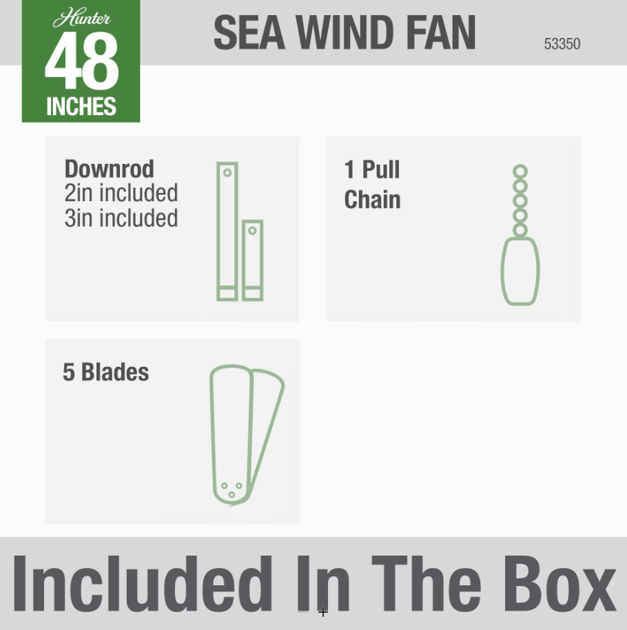 Hunter Fan Sea Wind 48" Outdoor Pull Chain Ceiling Fan