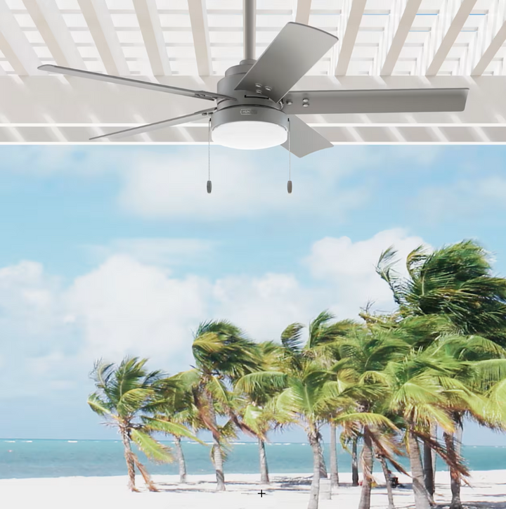 Hunter Fan Sea Point 52" Outdoor Pull Chain Ceiling Fan with 14W LED