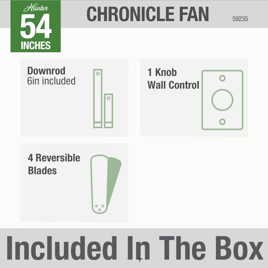 Hunter Fan Chronicle 54" Indoor/Outdoor Ceiling Fan with Wall Control