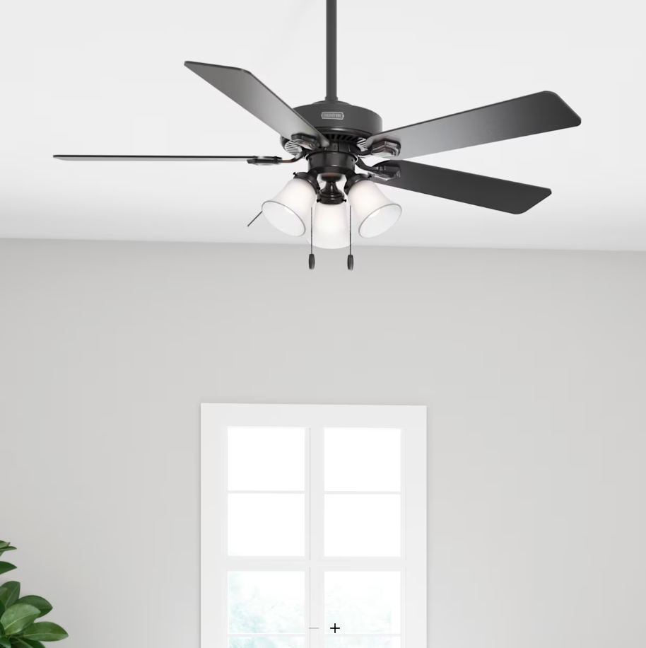 Hunter Fan Swanson 52" Indoor Pull Chain Ceiling Fan with 3 lights 19.5W LED